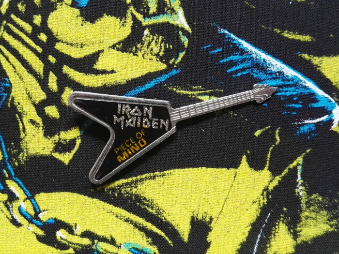 Iron Maiden Piece Of Mind Guitar Pin Badge Front