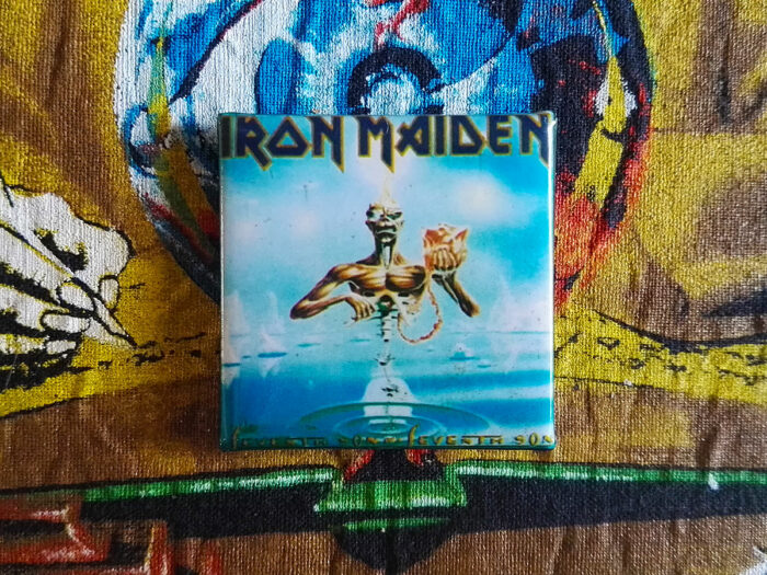 Iron Maiden "Seventh Son Of A Seventh Son" Square Pin Badge Front