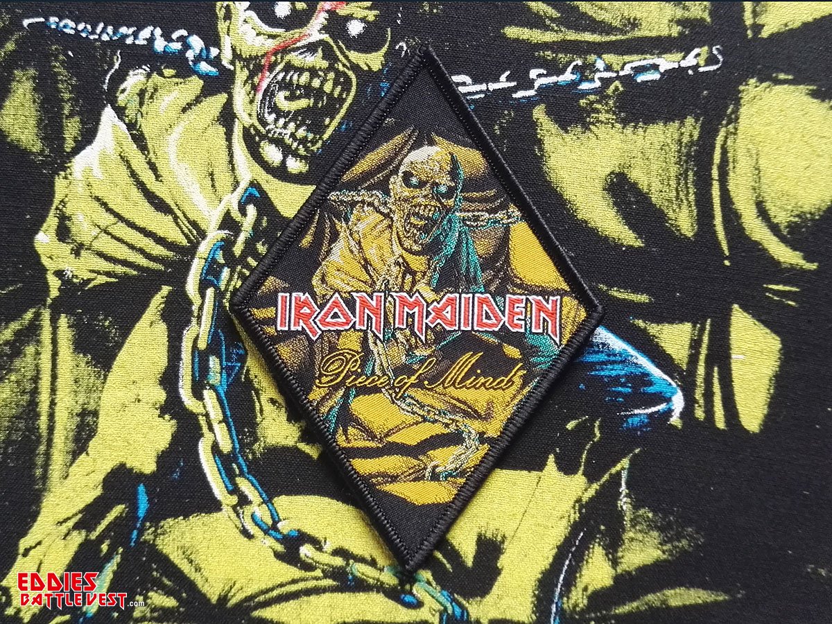 Iron Maiden "Piece Of Mind" Black Border Woven Patch 2021 mady by Pull The Plug