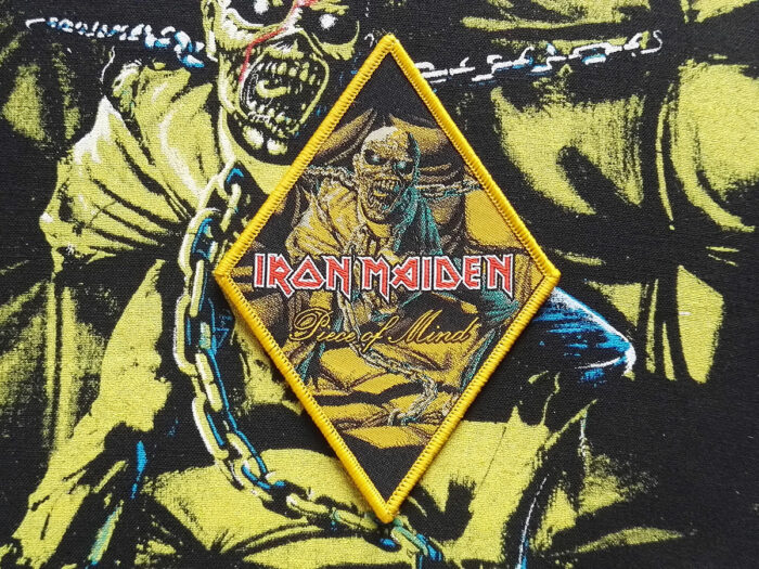 Iron Maiden "Piece Of Mind" Yellow Border Woven Patch 2021 mady by Pull The Plug