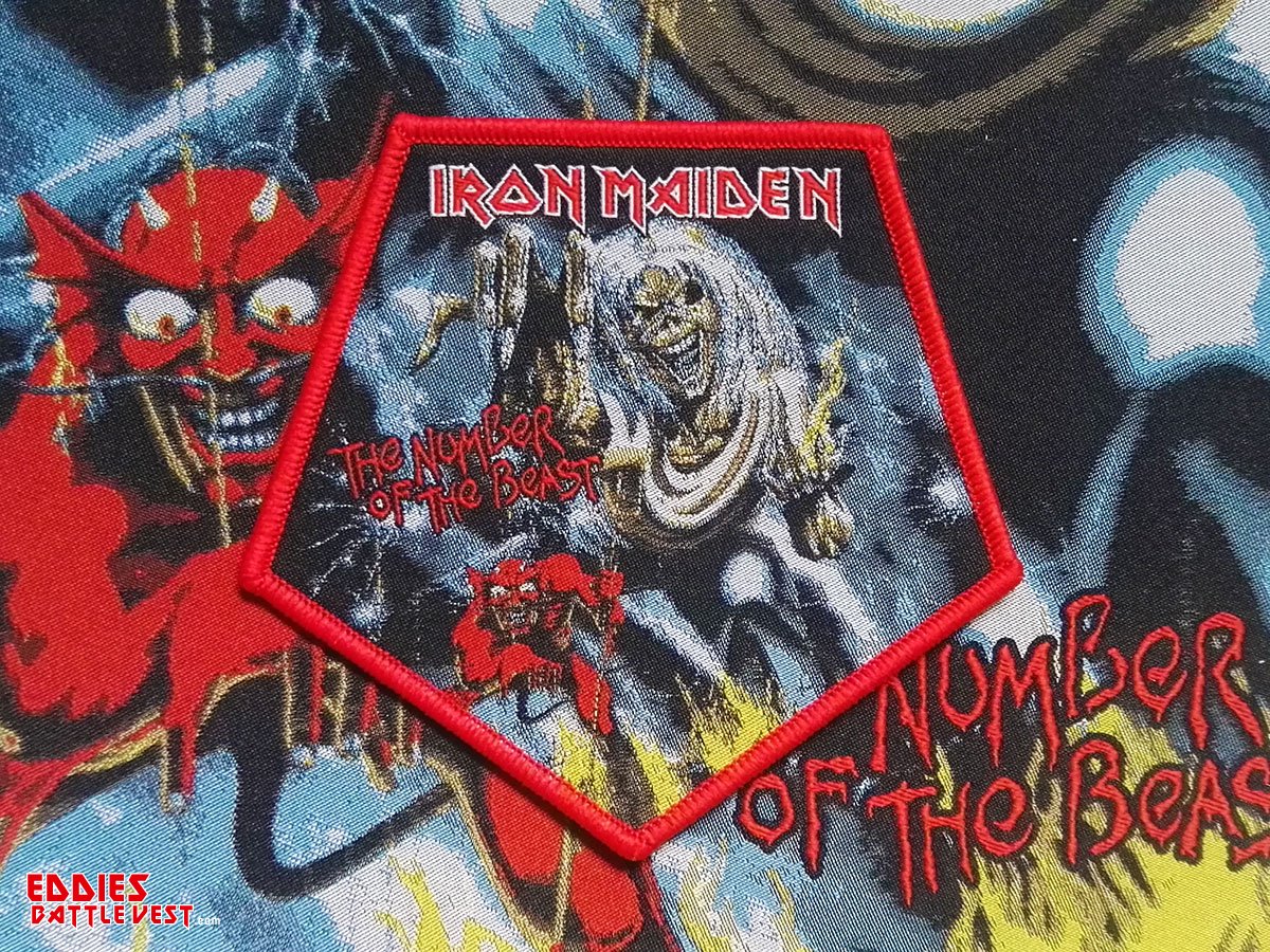 Iron Maiden “The Number Of The Beast” Red Border Woven Patch 2021 made by Pull The Plug