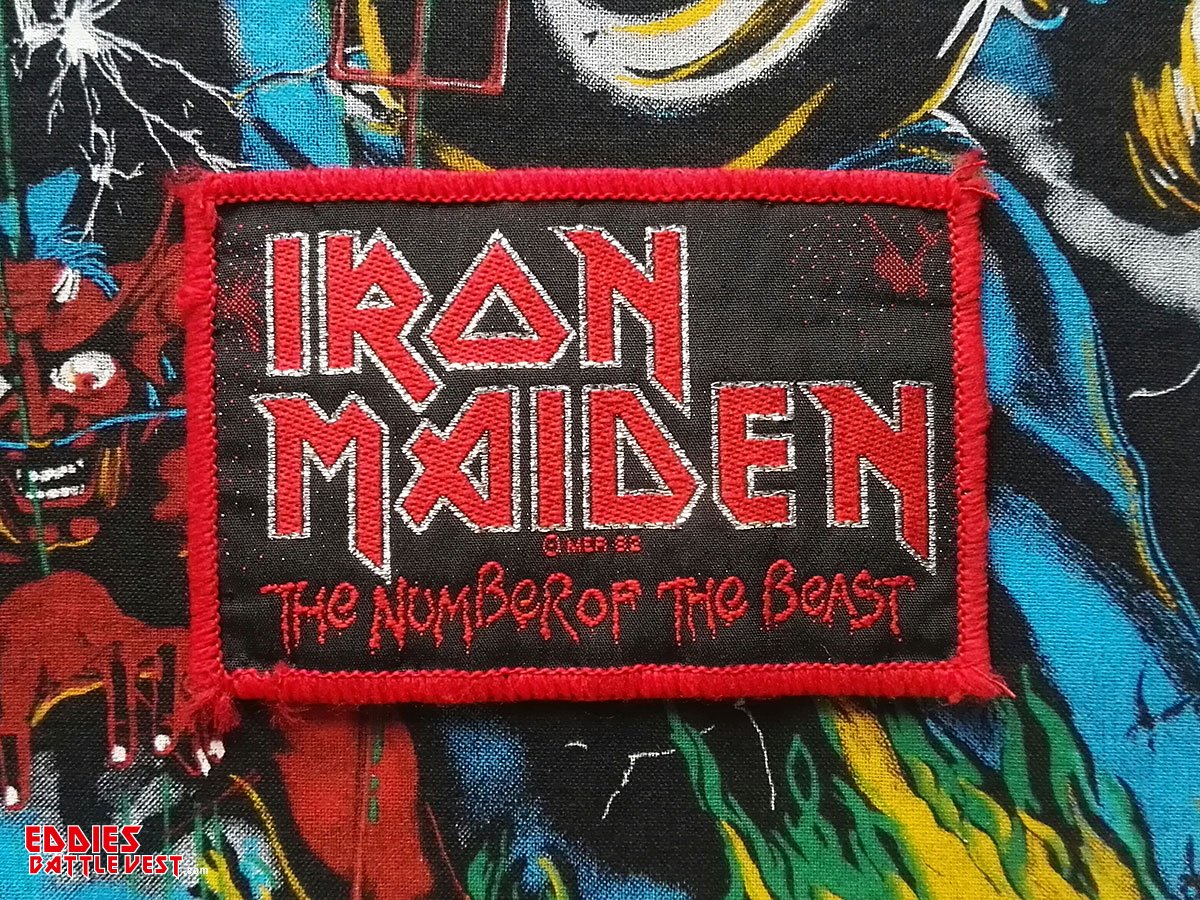 Iron Maiden "The Number Of The Beast" Red Border Woven Tour Patch 1982