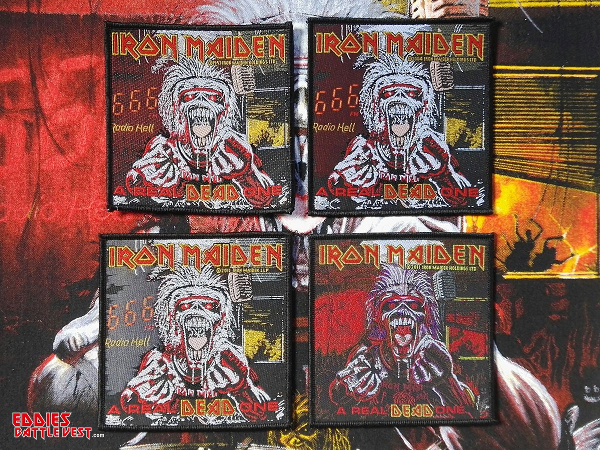 Iron Maiden "A Real Dead One" Woven Patch Comparison