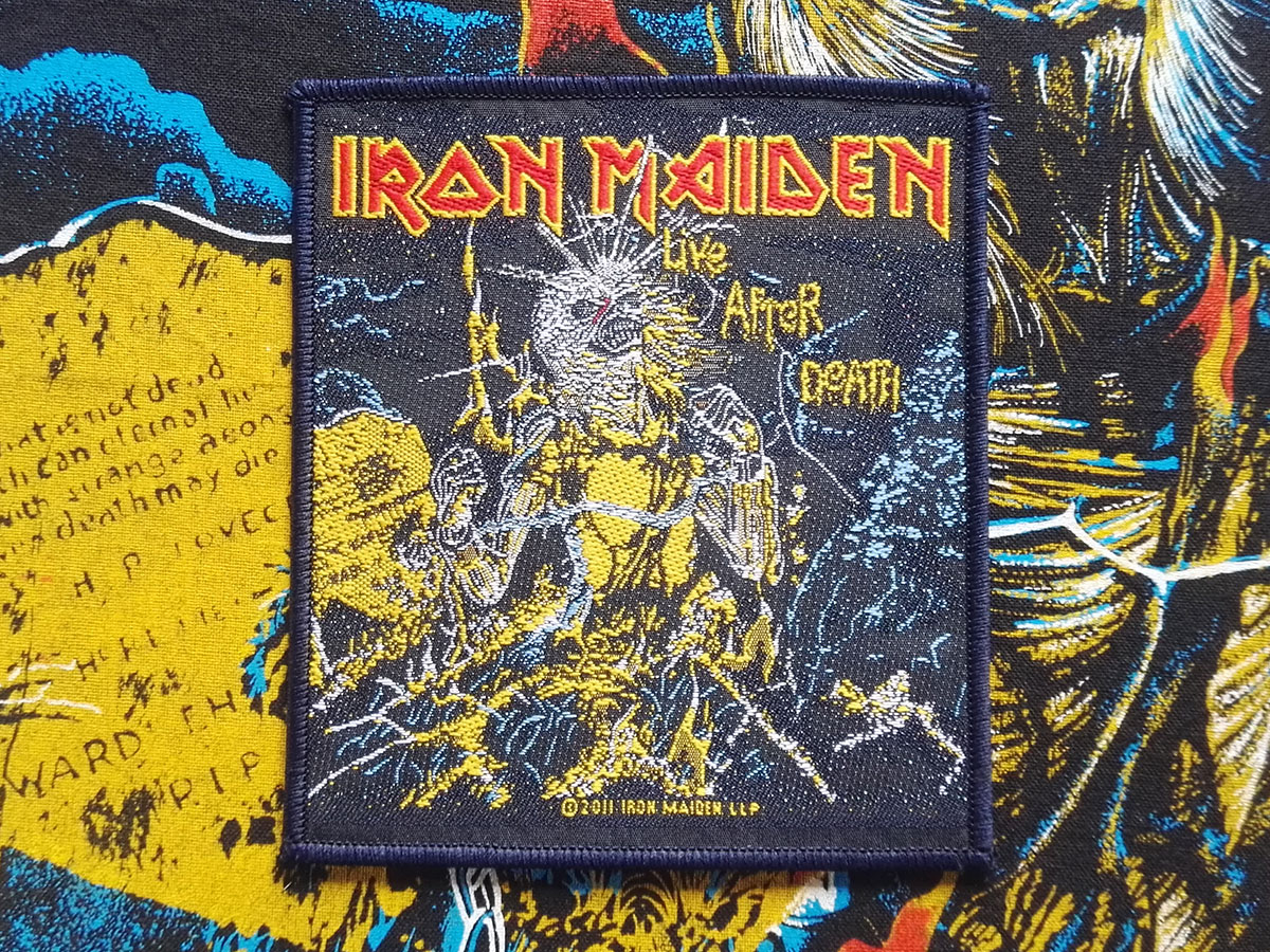 Patch Iron Maiden Live After Death – Écusson Tissé Officiel 35 X 27 Cm, Parfait Pour Veste, Sac Ou Jean