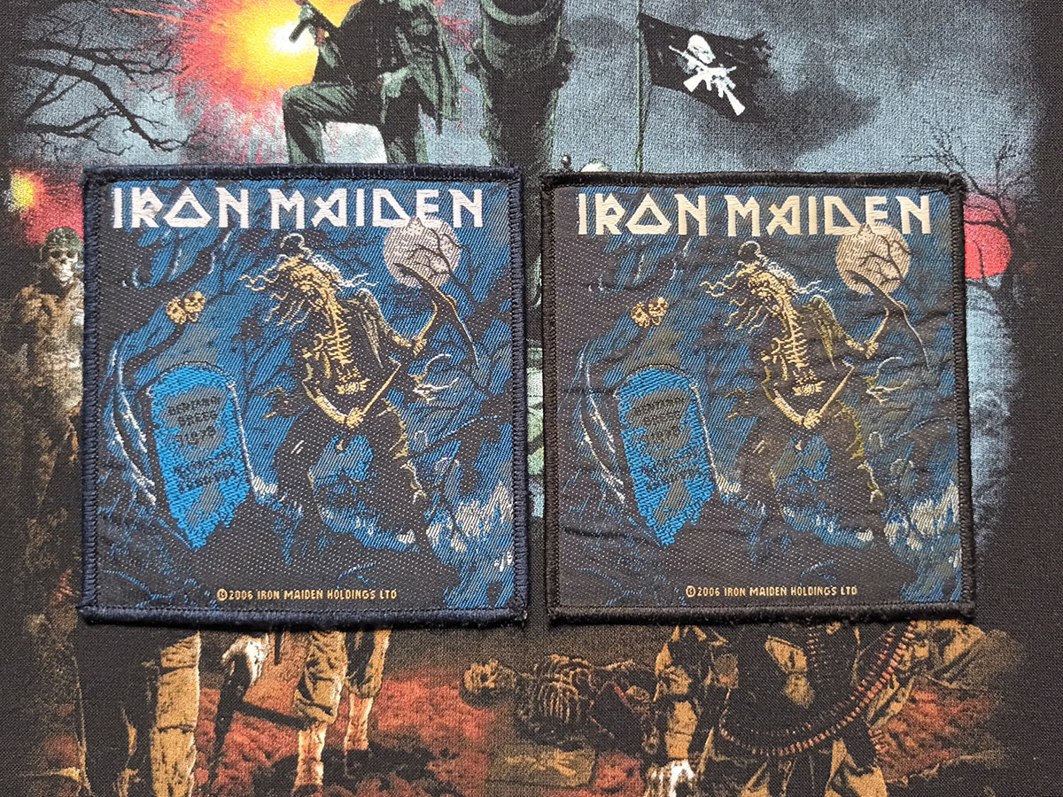 Iron Maiden "Benjamin Breeg" Woven Patch 2006 Comparison