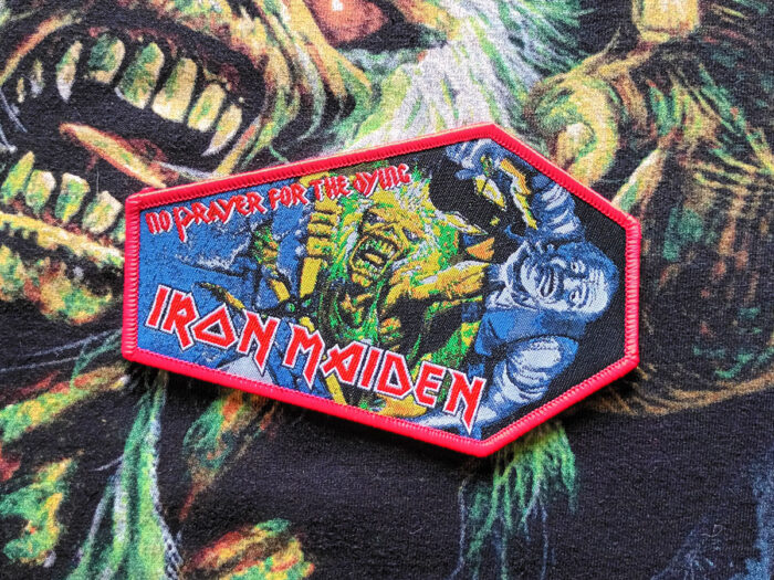 Iron Maiden "No Prayer For The Dying" Red Border Woven Patch