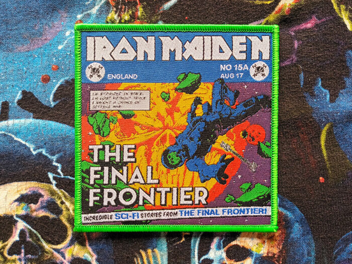 Iron Maiden "The Final Frontier" Green Border Woven Patch