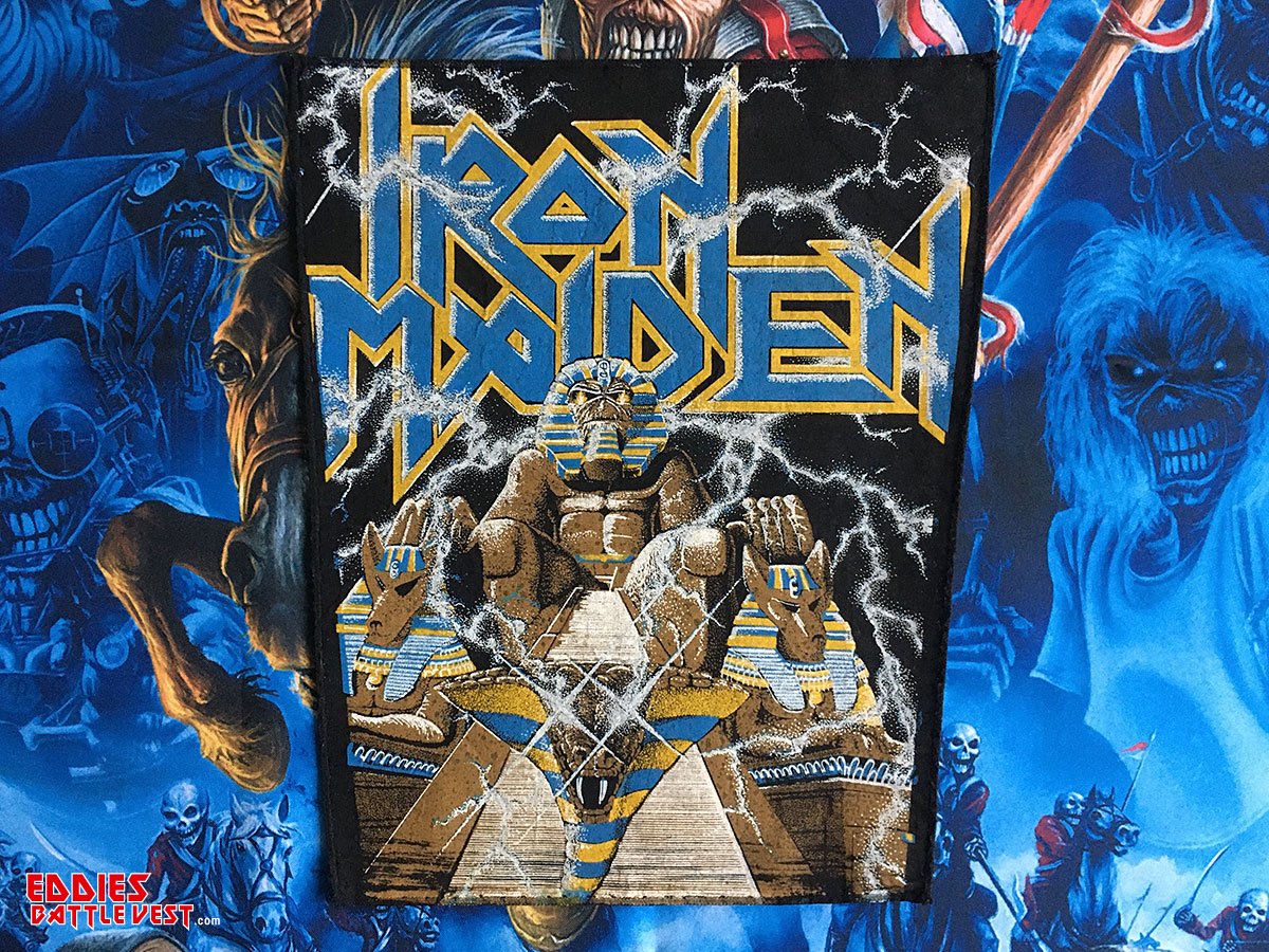 Iron Maiden Powerslave Backpatch Bootleg Oversized (Cobra And Lightning)