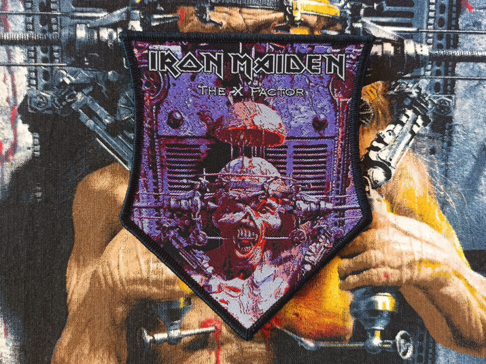 Iron Maiden “The X Factor” Black Border Woven Patch Eddies Battle Vest