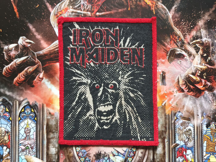 Iron Maiden "Eddies Head" Red Border Printed Patch