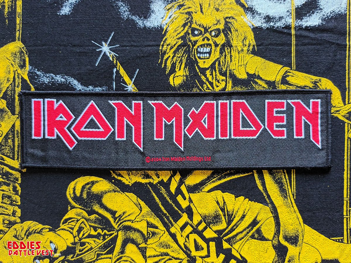 Iron Maiden "Iron Maiden Logo" Stripe Woven Patch 2004