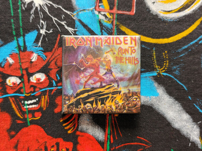 Iron Maiden "The Number Of The Beast" Square Pin Badge Front