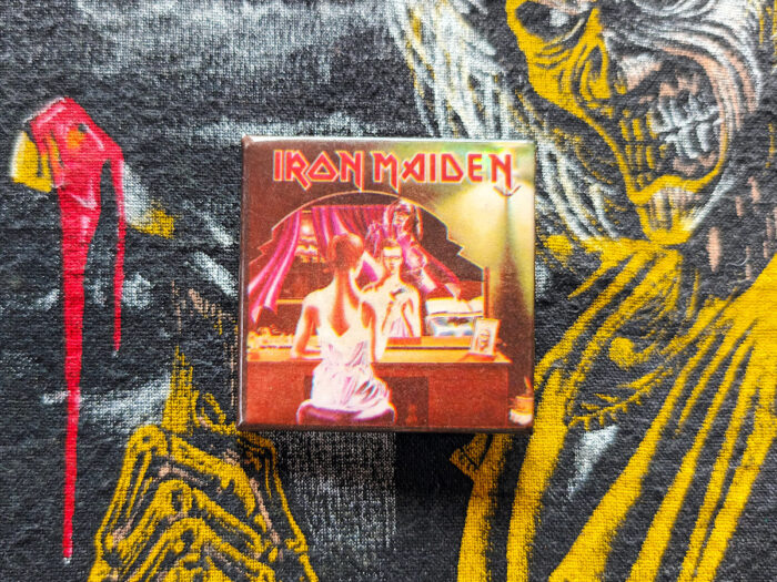 Iron Maiden "Twilight Zone" Square Pin Badge Front