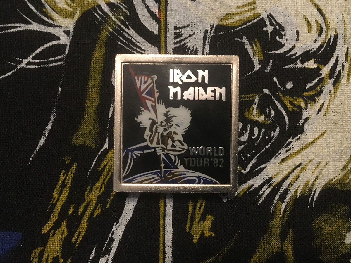 Iron Maiden "The Beast On The Road World Tour '82" Pin Badge Front