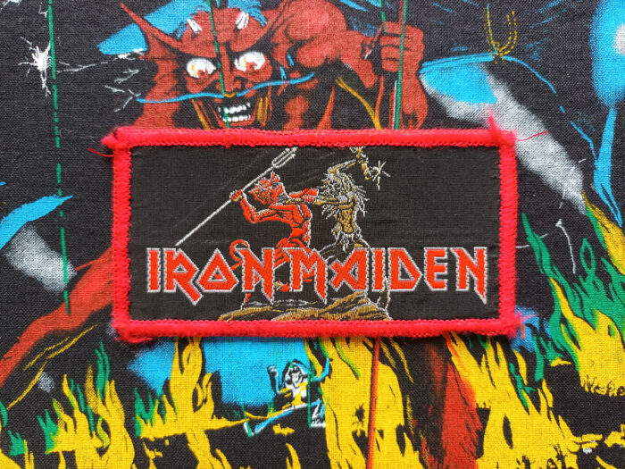 Iron Maiden "Run To The Hills" Red Border Woven Patch