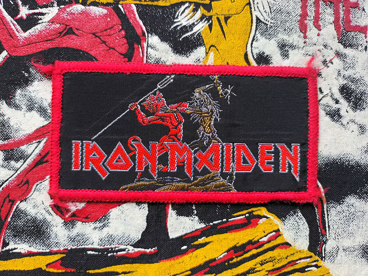 Iron Maiden "Run To The Hills" Red Border Woven Patch