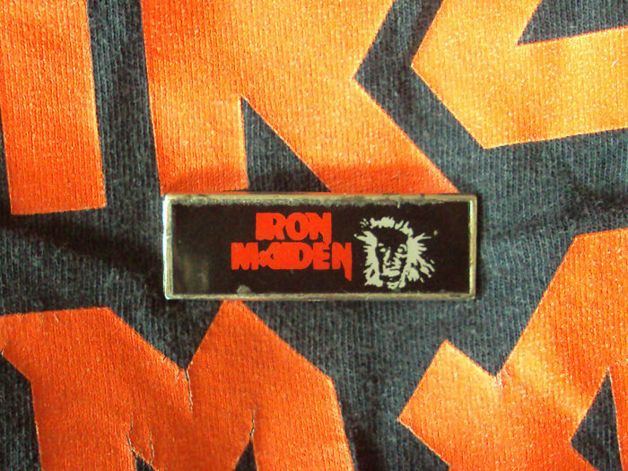 Iron Maiden "First Album" Logo Pin Badge Front